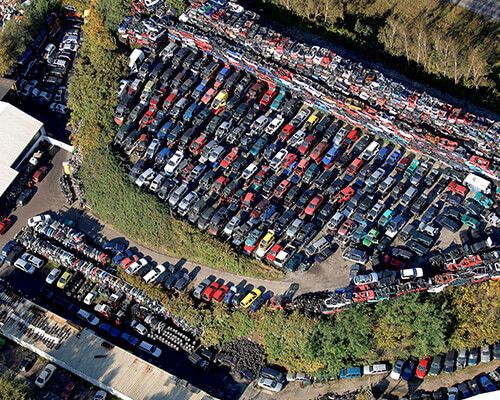 Platz in Bottrop von oben